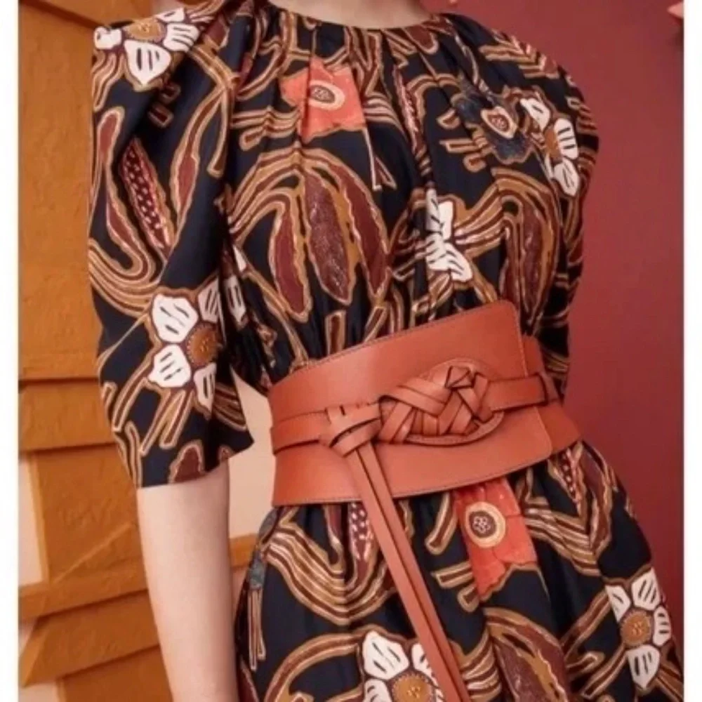 Ulla Johnson Paola Sierra Brown Leather Two In One Belt Size S-M or M-L